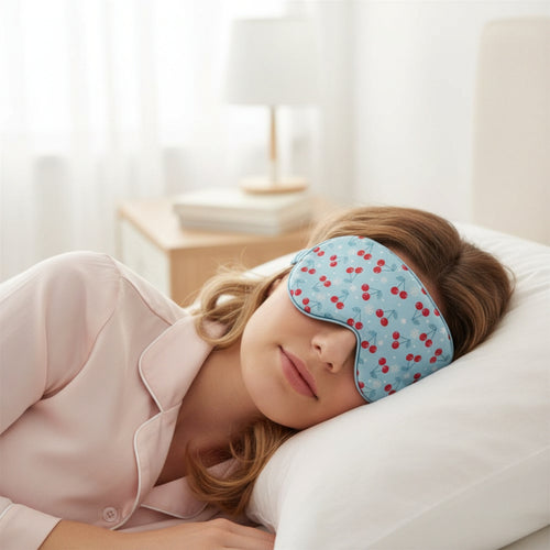 Satin Sleep Mask - Frosted Cherry Print