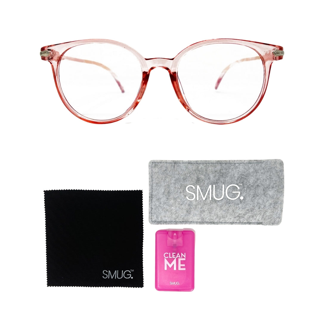 Blue Light Blocking Glasses - Clear Pink