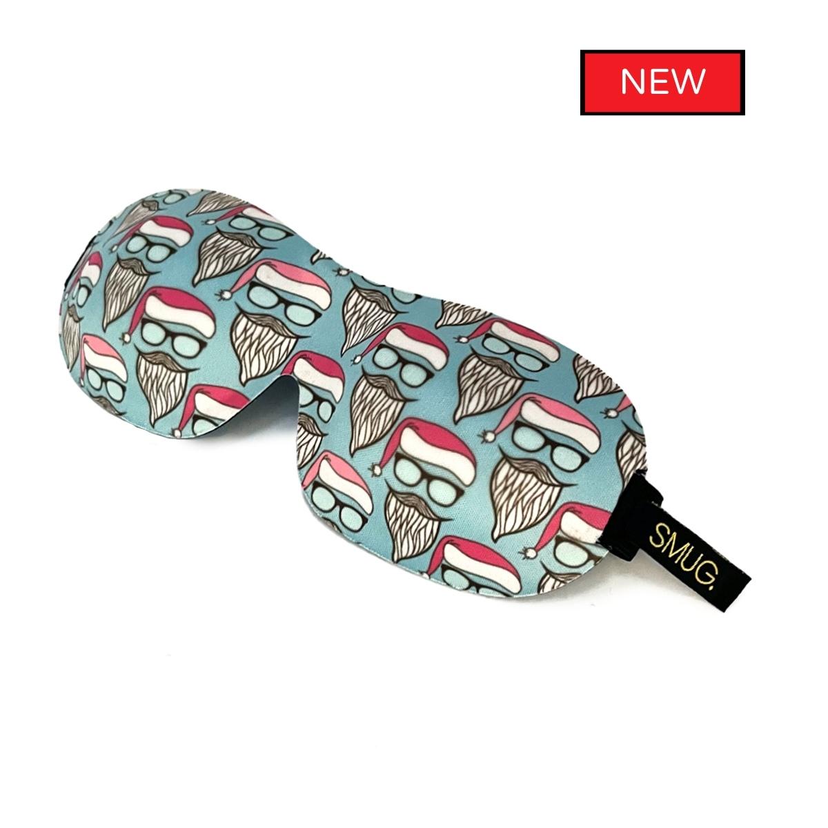 Contoured 3D Blackout Sleep Mask - Hipster Santa Print