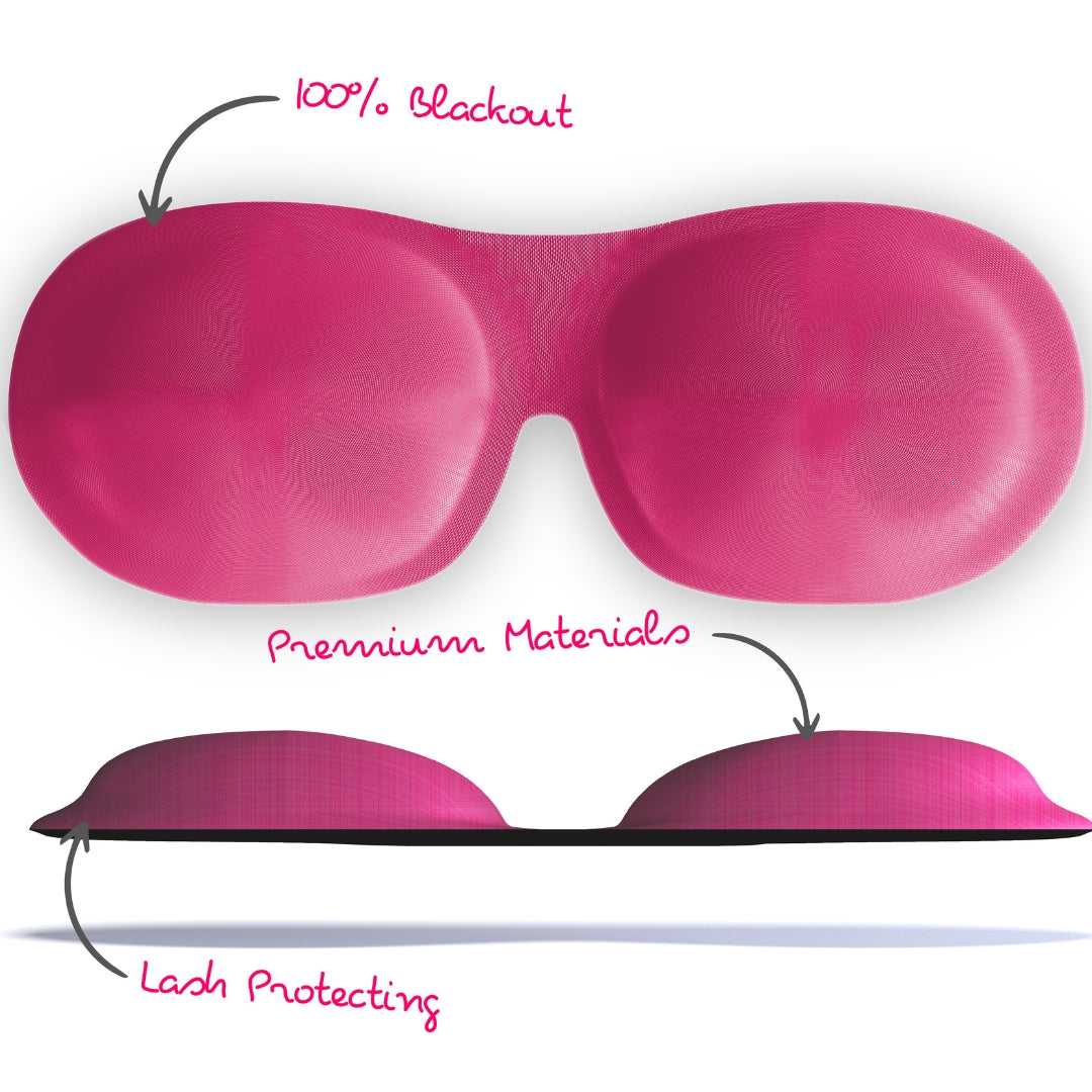 Contoured 3D Blackout Sleep Mask - Bright Pink