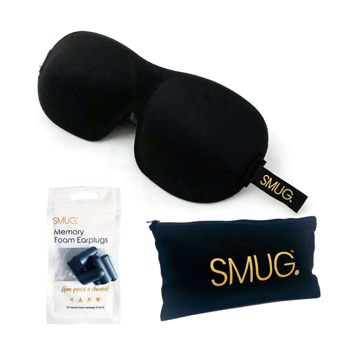 Contoured 3D Blackout Sleep Mask - Black