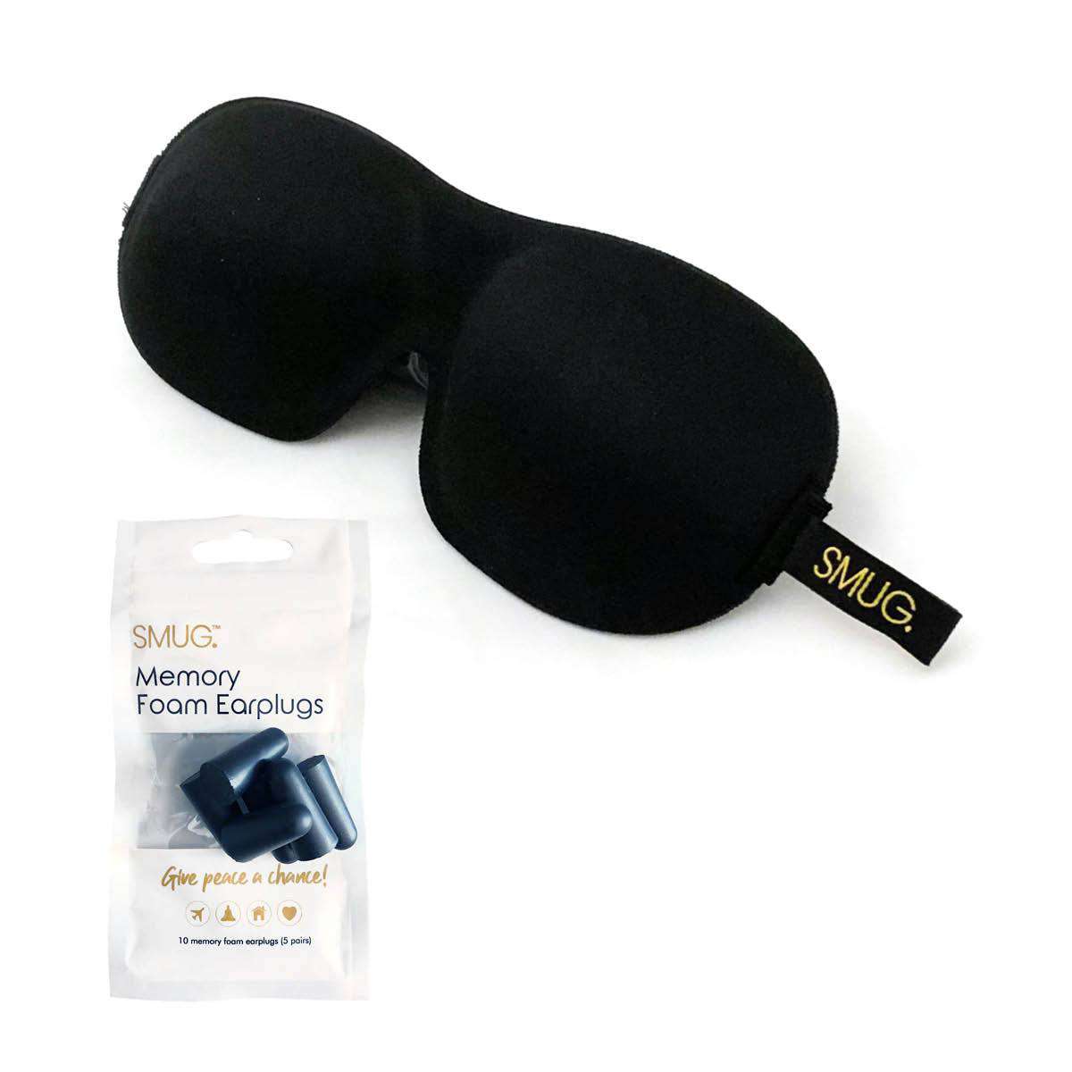 Contoured 3D Blackout Sleep Mask - Black