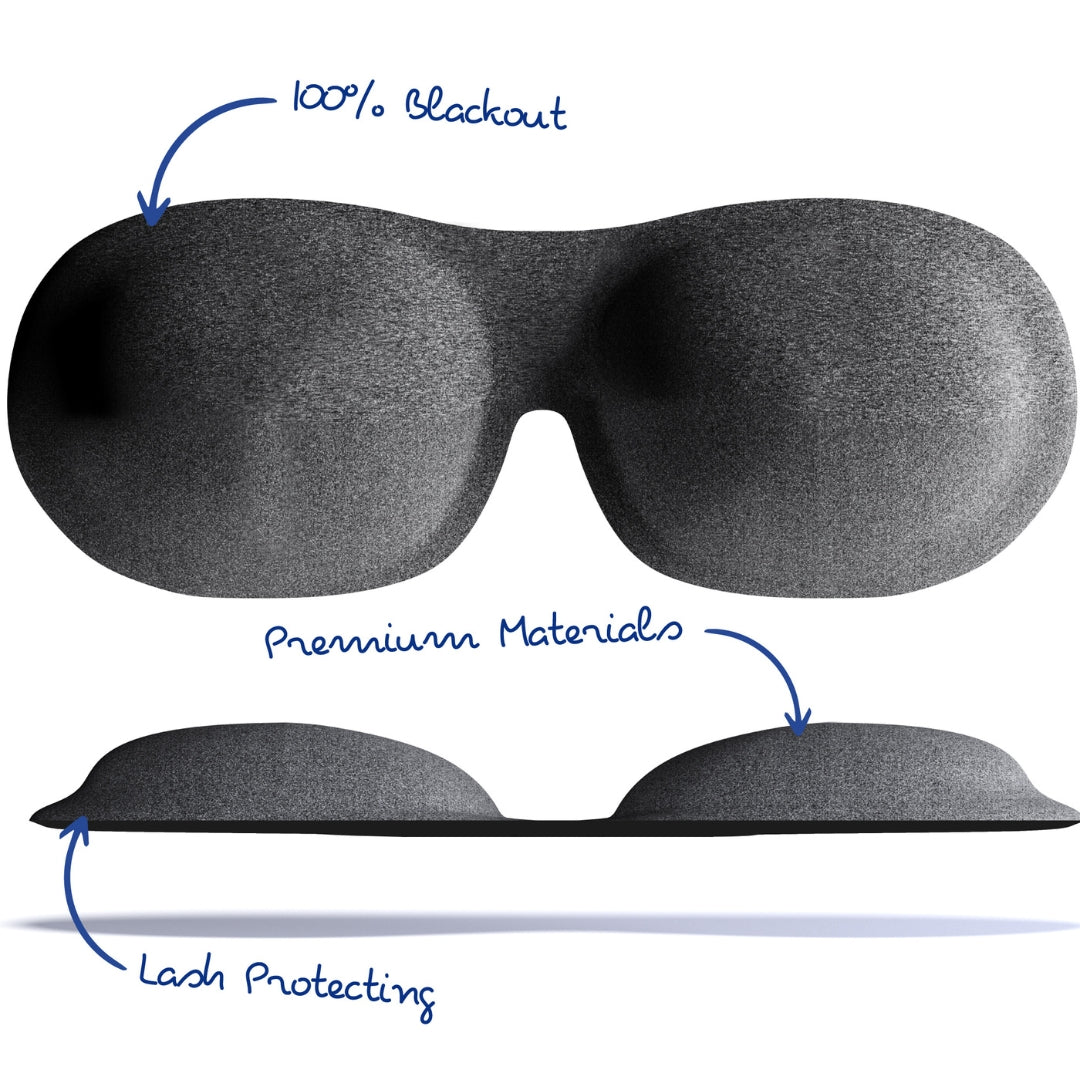 Contoured 3D Blackout Sleep Mask - Dark Grey Marl