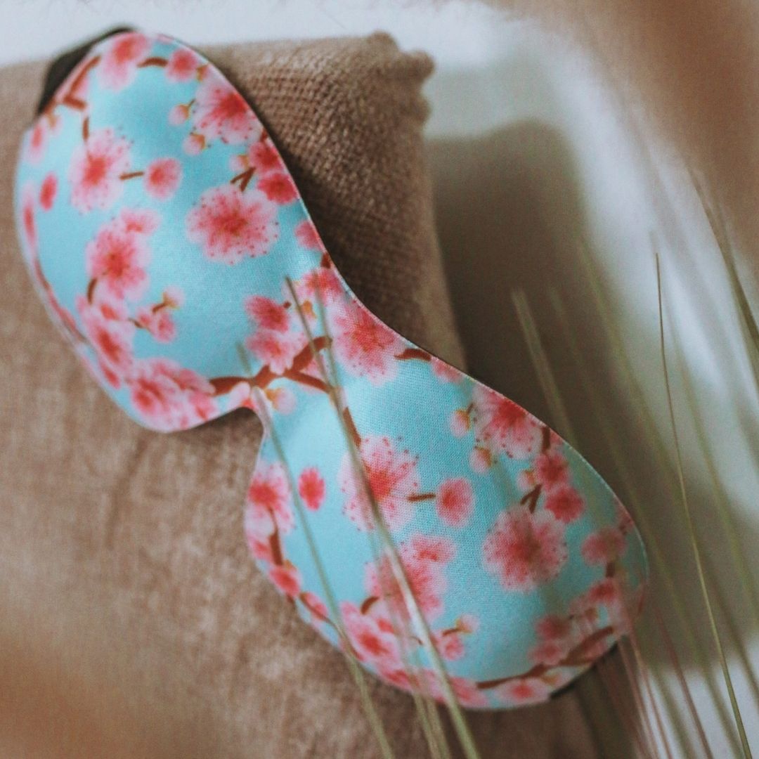 Contoured 3D Blackout Sleep Mask - Cherry Blossom Print