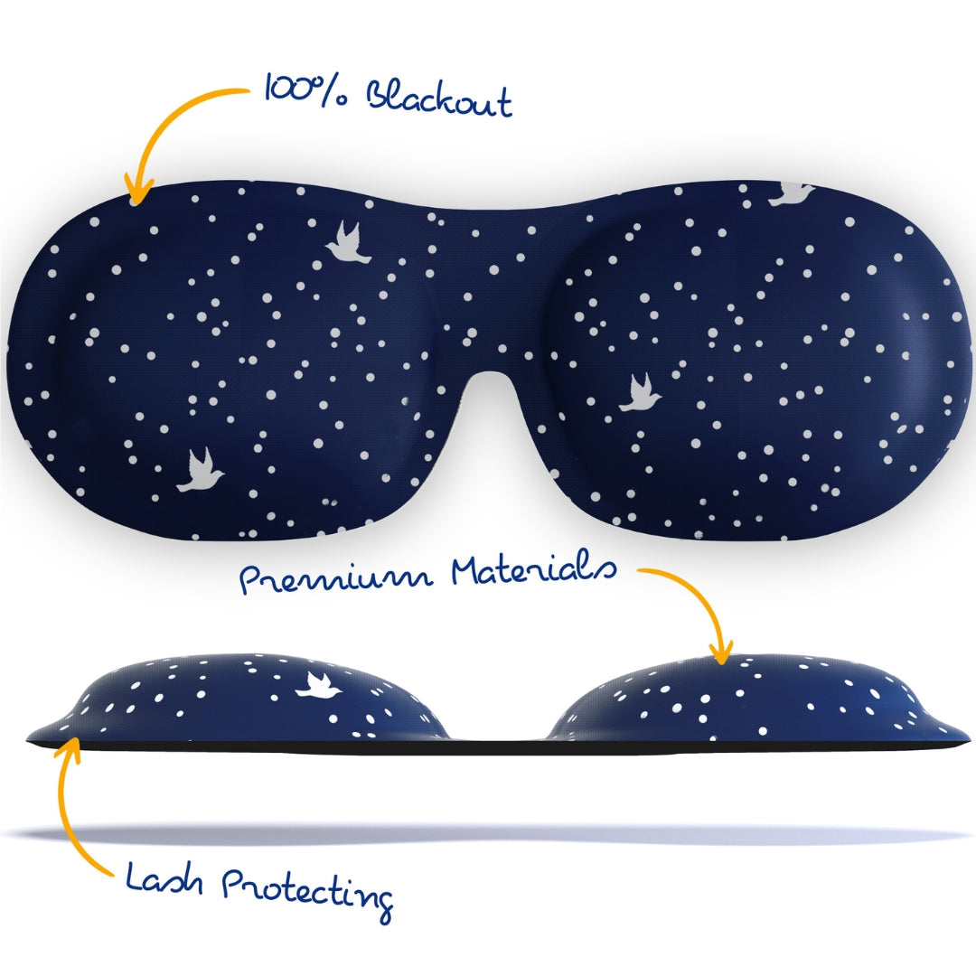 Contoured 3D Blackout Sleep Mask - Night Sky Print