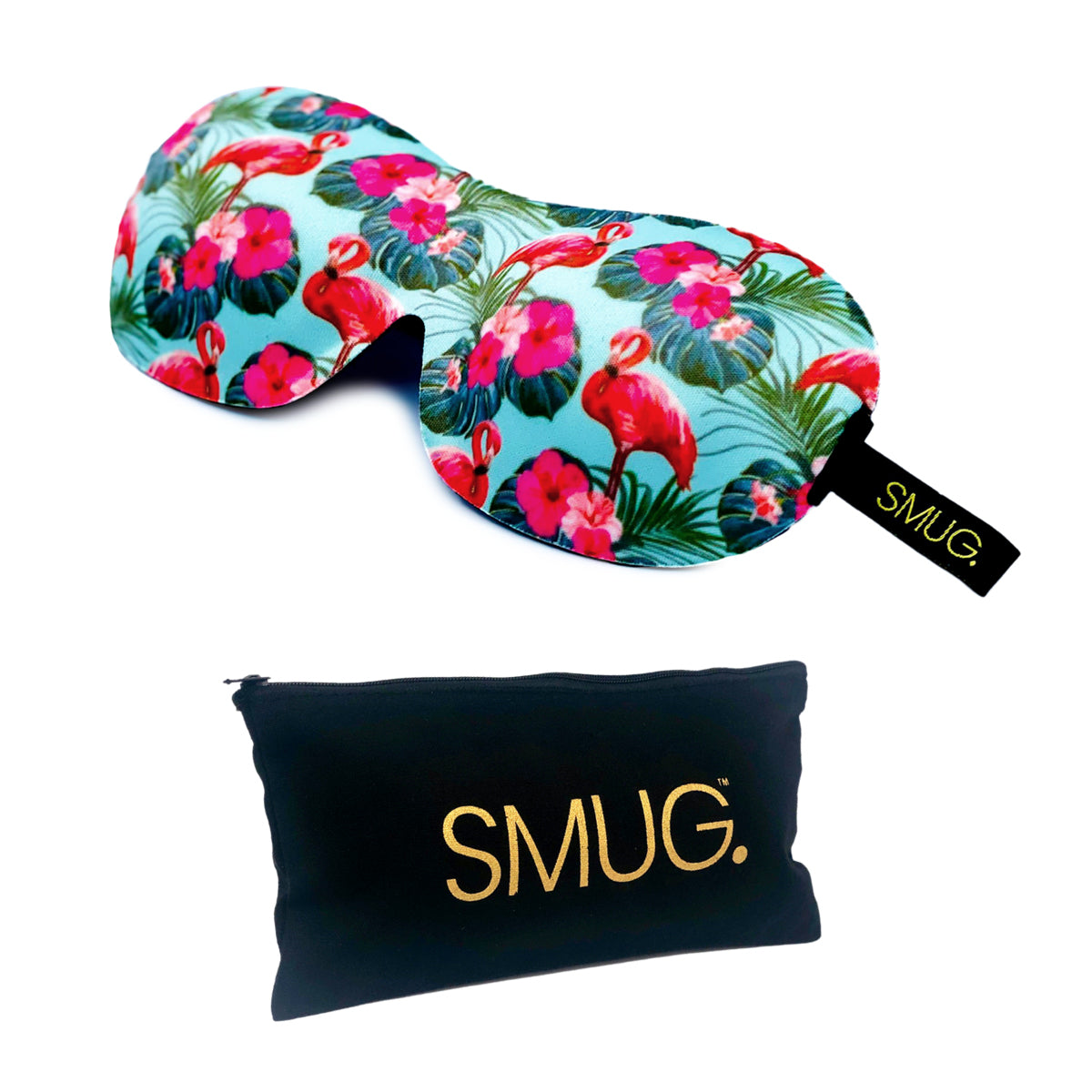 Contoured 3D Blackout Sleep Mask - Flamingo Print