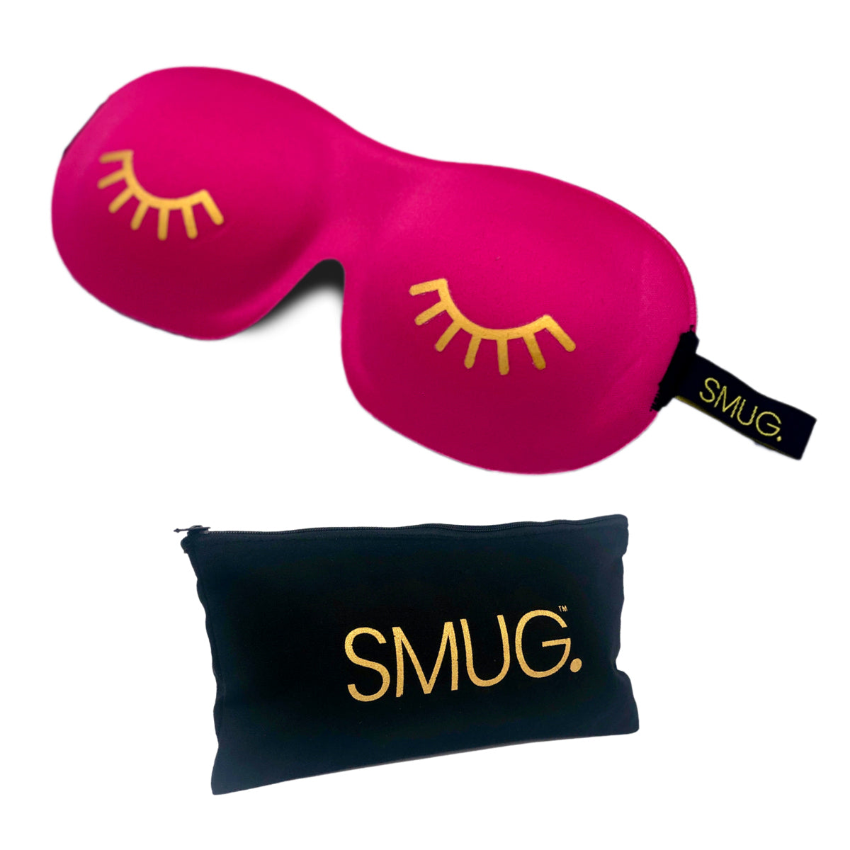 Contoured 3D Blackout Sleep Mask - Wink Print, Bright Pink