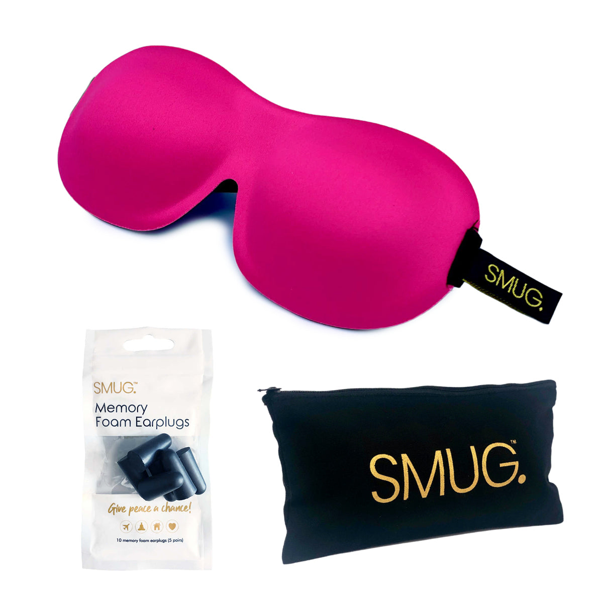 Contoured 3D Blackout Sleep Mask - Bright Pink