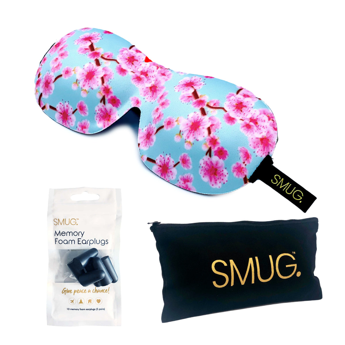 Contoured 3D Blackout Sleep Mask - Cherry Blossom Print