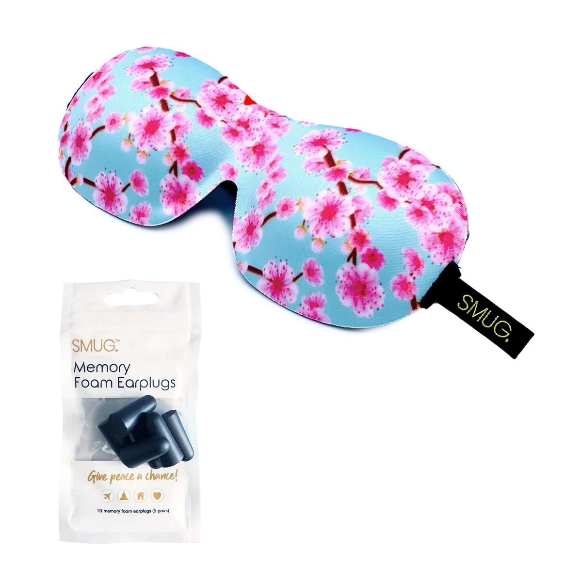 Contoured 3D Blackout Sleep Mask - Cherry Blossom Print