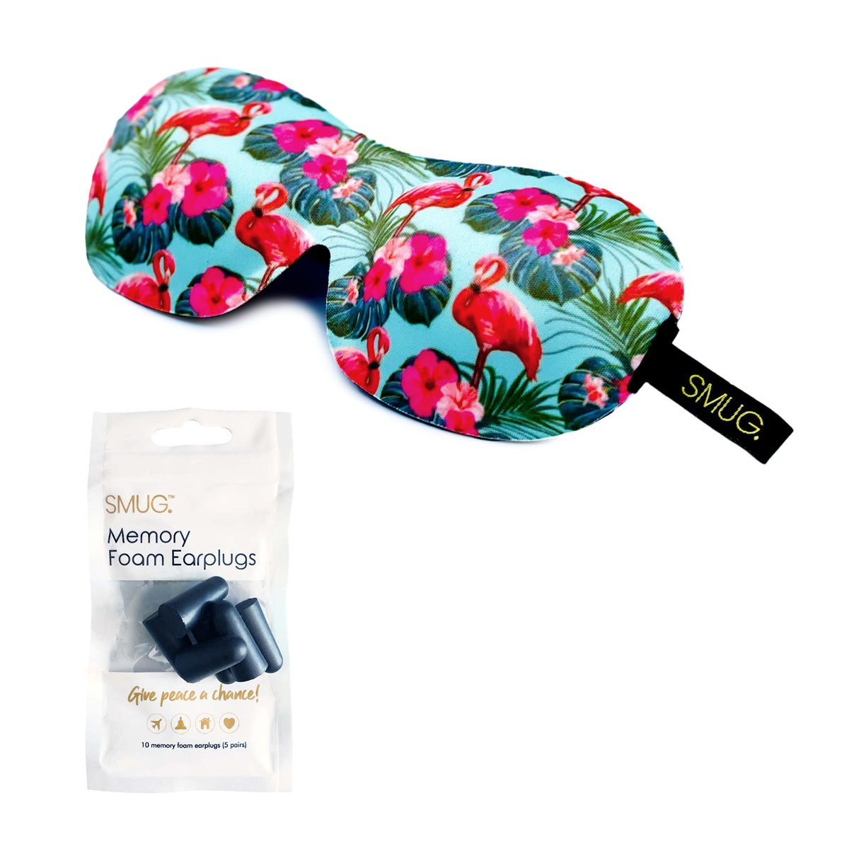 Contoured 3D Blackout Sleep Mask - Flamingo Print