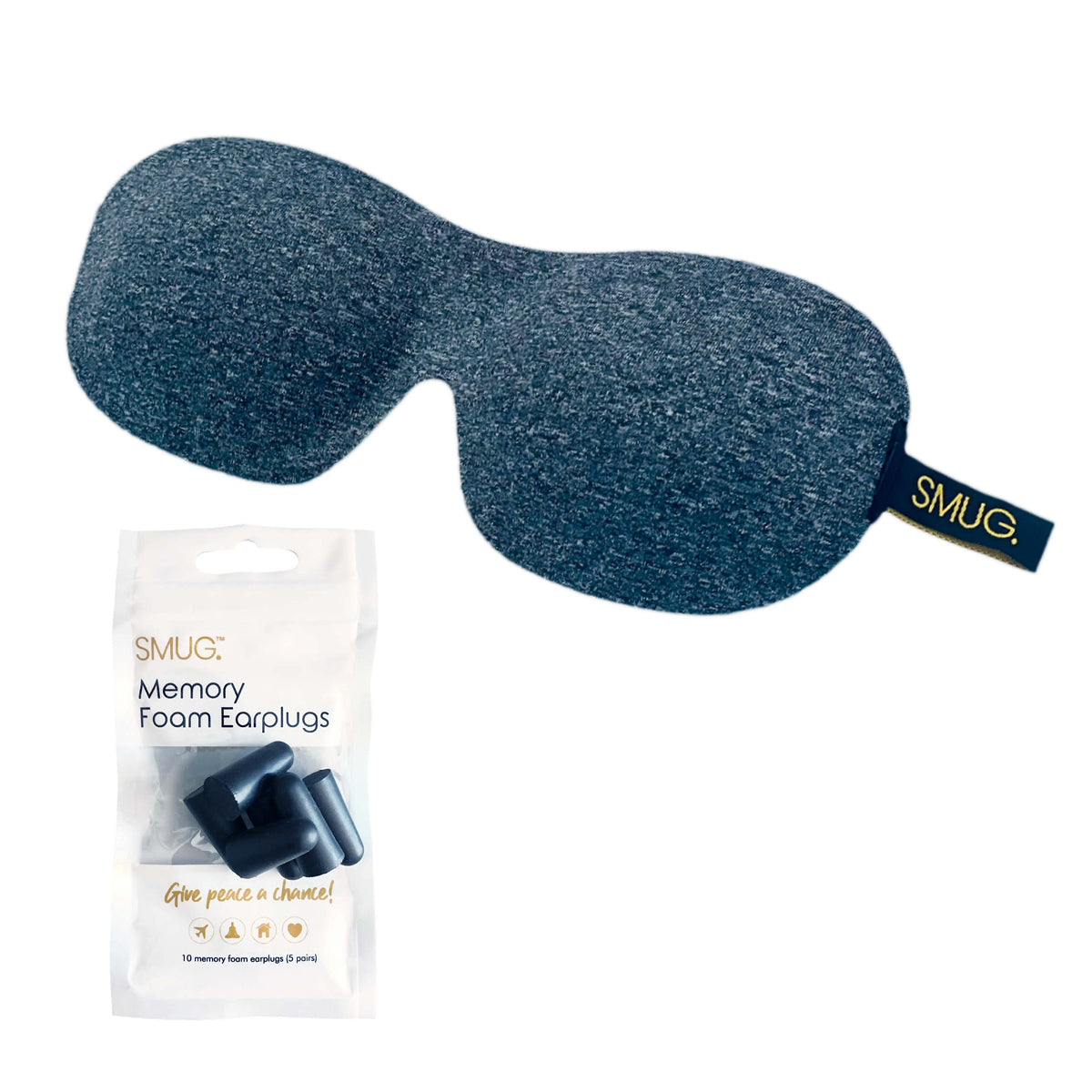 Contoured 3D Blackout Sleep Mask - Dark Grey Marl