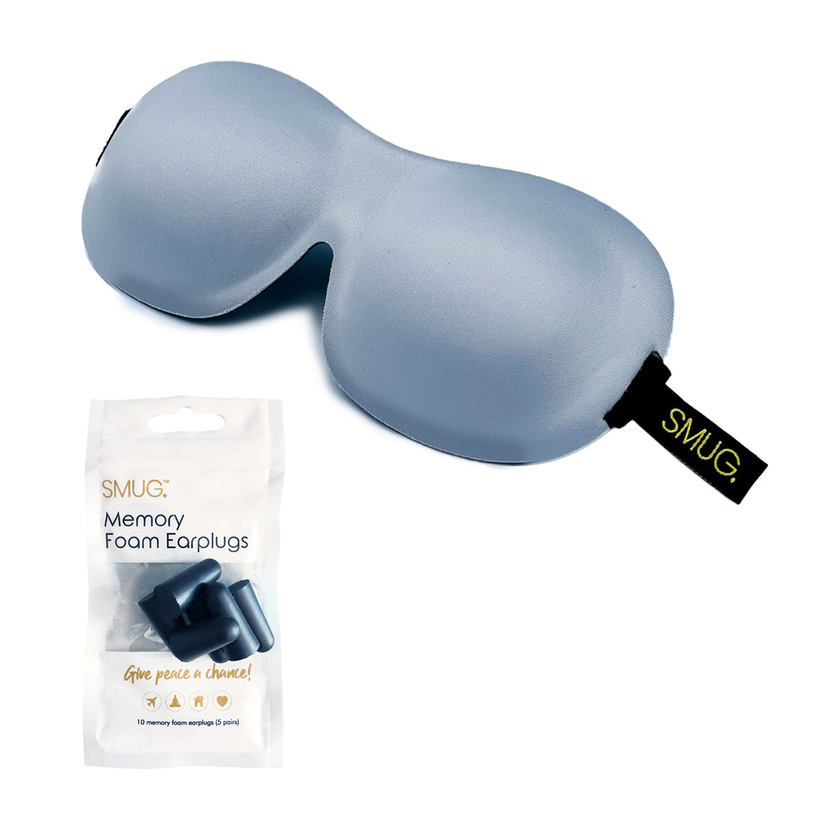 Contoured 3D Blackout Sleep Mask - Grey