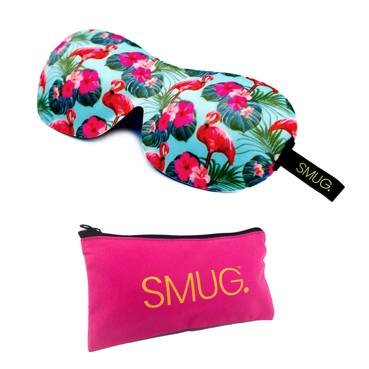 Contoured 3D Blackout Sleep Mask - Flamingo Print