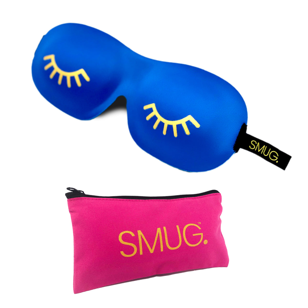 Contoured 3D Blackout Sleep Mask - Wink Print, Blue