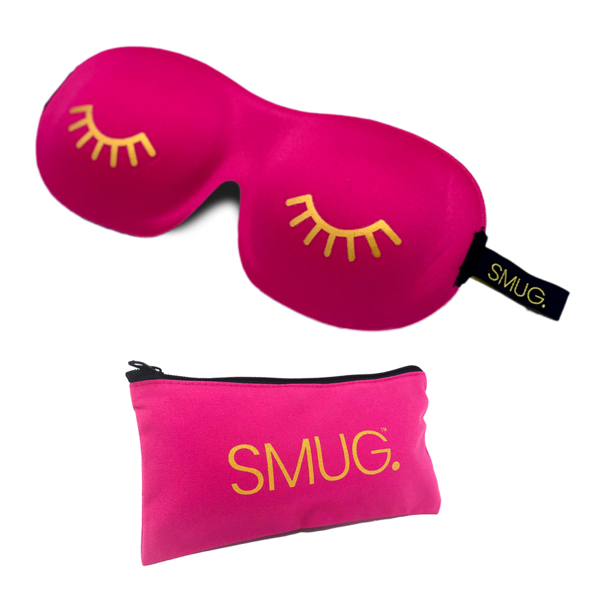 Contoured 3D Blackout Sleep Mask - Wink Print, Bright Pink