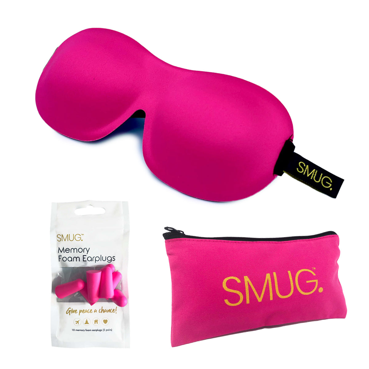 Contoured 3D Blackout Sleep Mask - Bright Pink