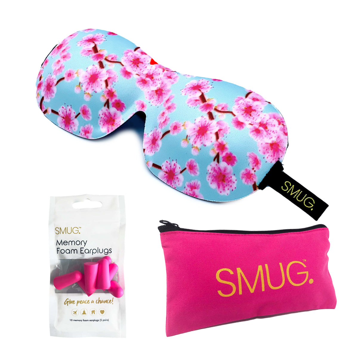 Contoured 3D Blackout Sleep Mask - Cherry Blossom Print