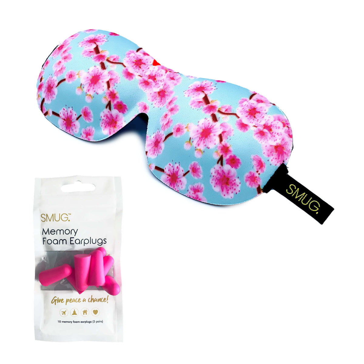 Contoured 3D Blackout Sleep Mask - Cherry Blossom Print