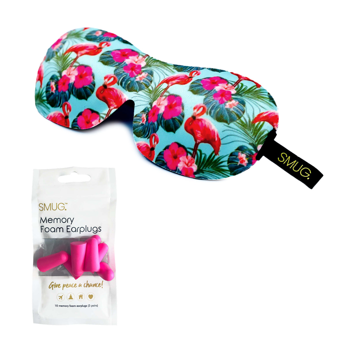 Contoured 3D Blackout Sleep Mask - Flamingo Print