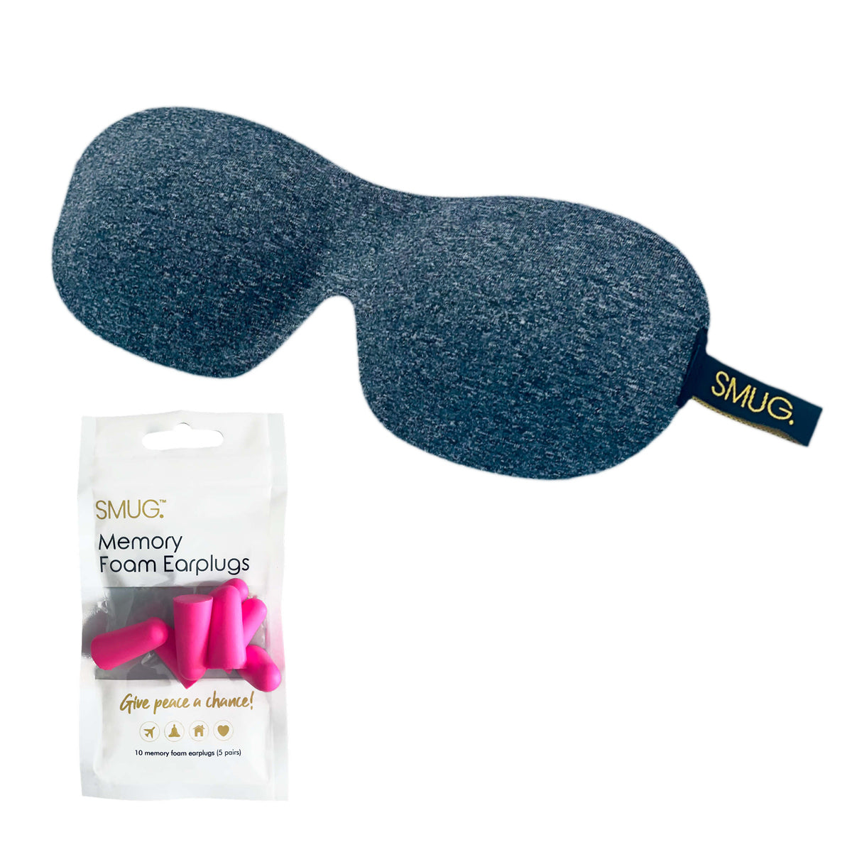 Contoured 3D Blackout Sleep Mask - Dark Grey Marl