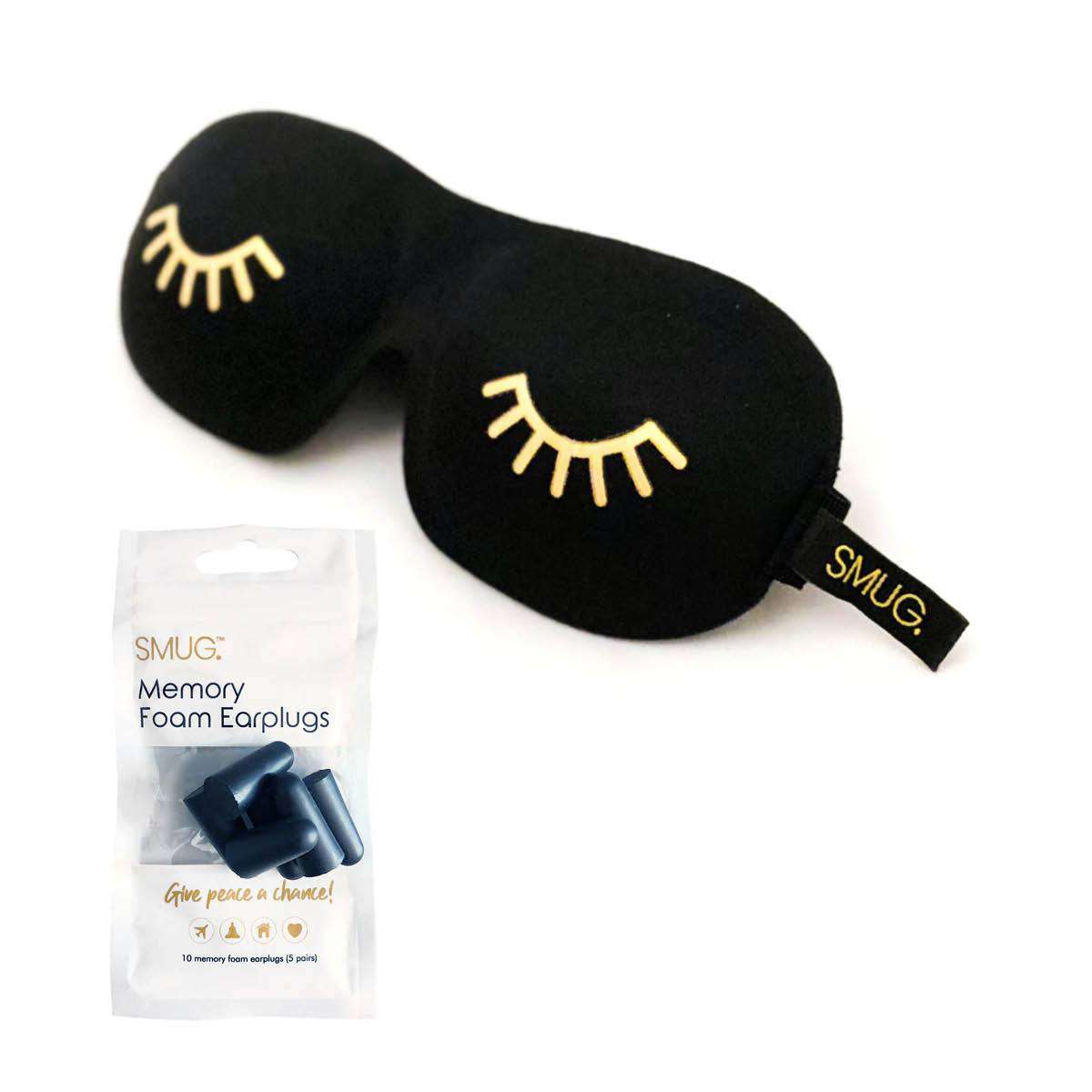 Contoured 3D Blackout Sleep Mask - Wink Print, Black