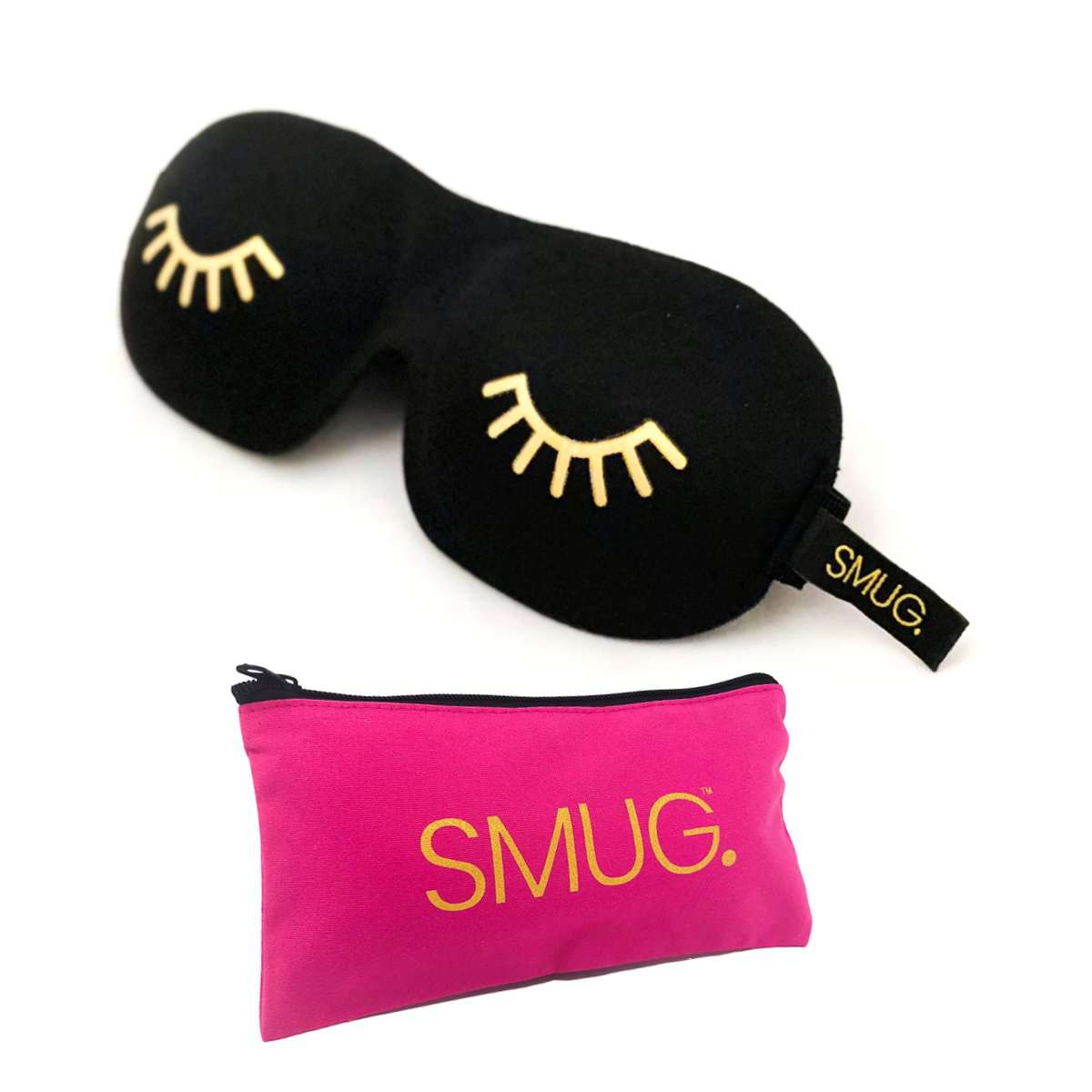 Contoured 3D Blackout Sleep Mask - Wink Print, Black