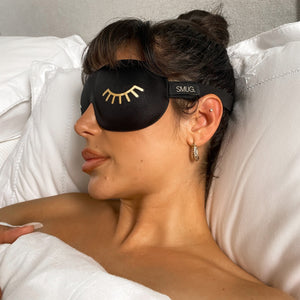 Contoured 3D Blackout Sleep Mask - Wink Print, Black
