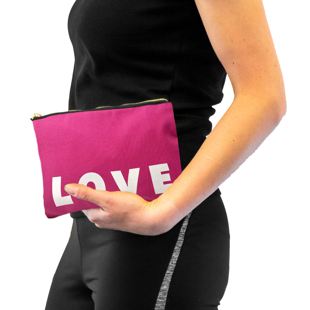 Travel Bag - Love Print, Bright Pink