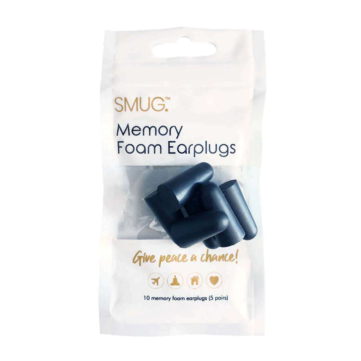 Memory Foam Earplugs - Black (1 pack)