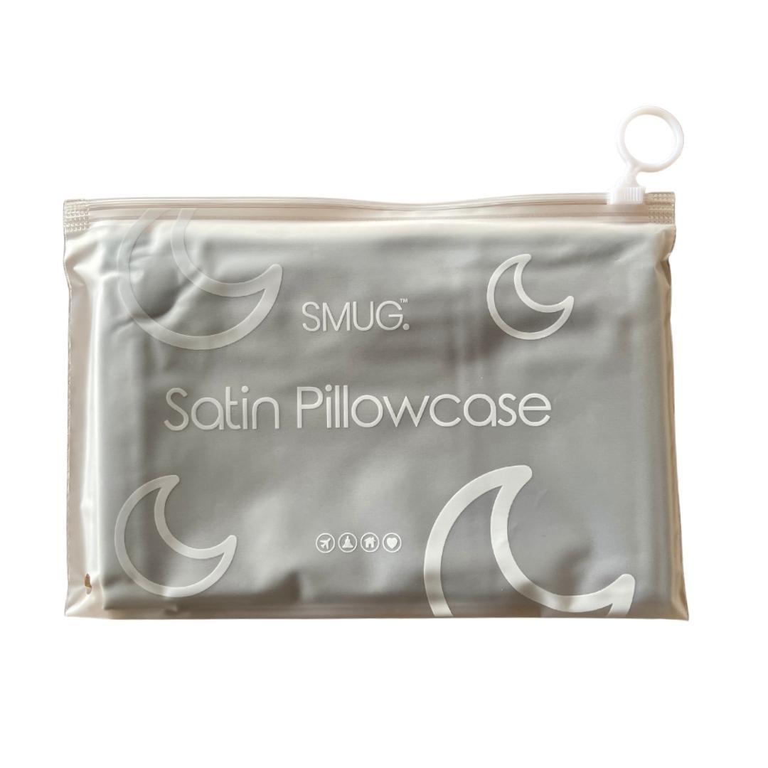 Two Satin Pillowcases, Sleep Masks & Hair Scrunchies Set - Grey