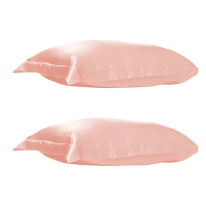 Two Satin Pillowcases - Pink