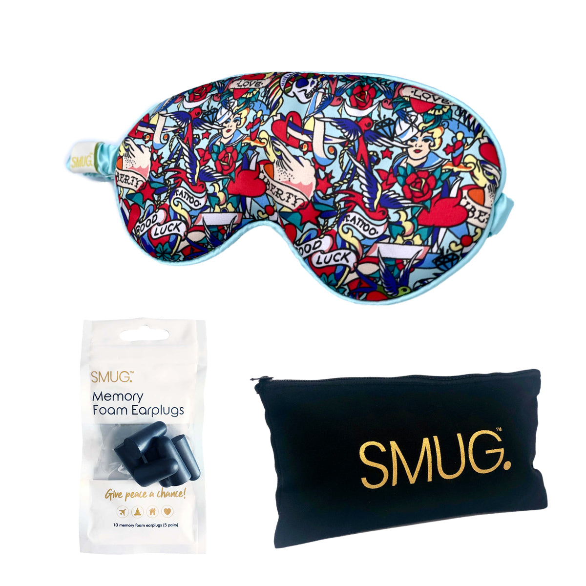 Satin Sleep Mask - Tattoo Print