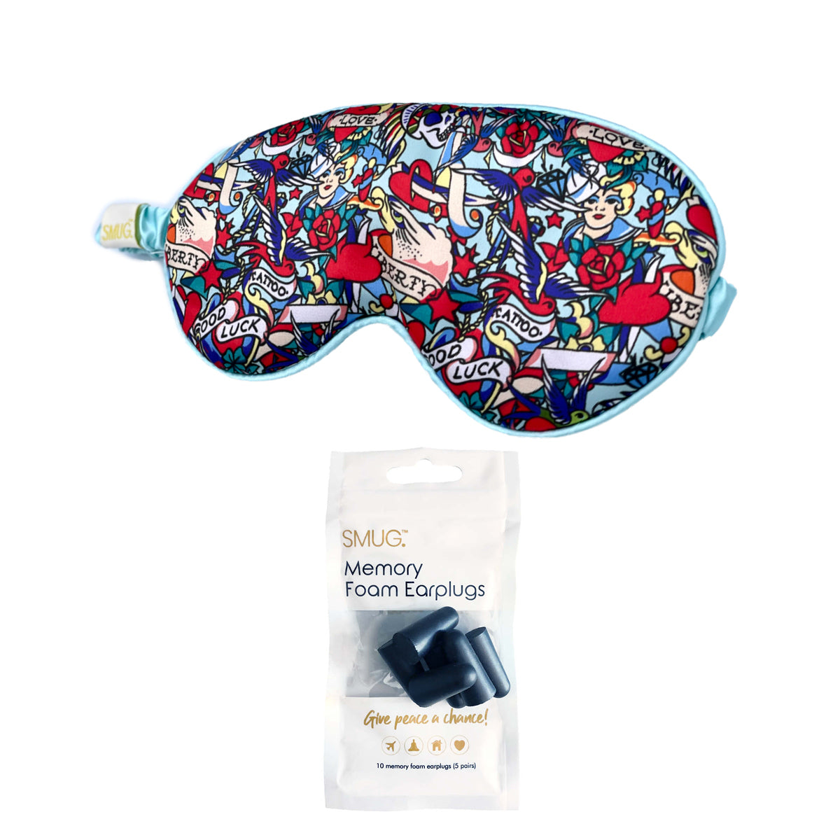 Satin Sleep Mask - Tattoo Print