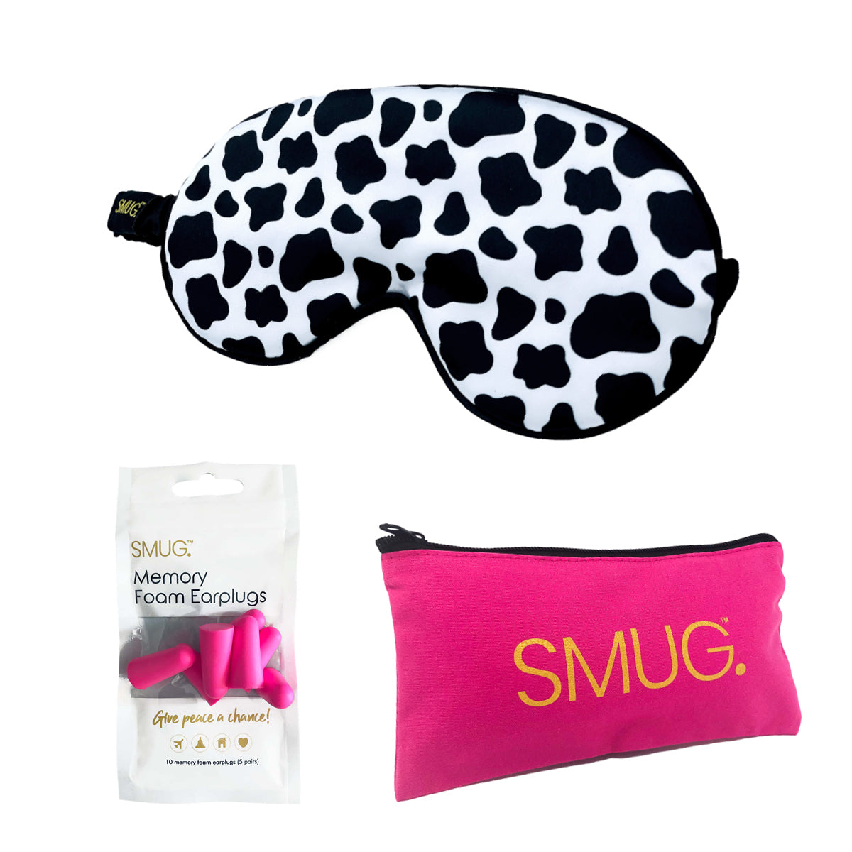 Satin Sleep Mask - Cow Print