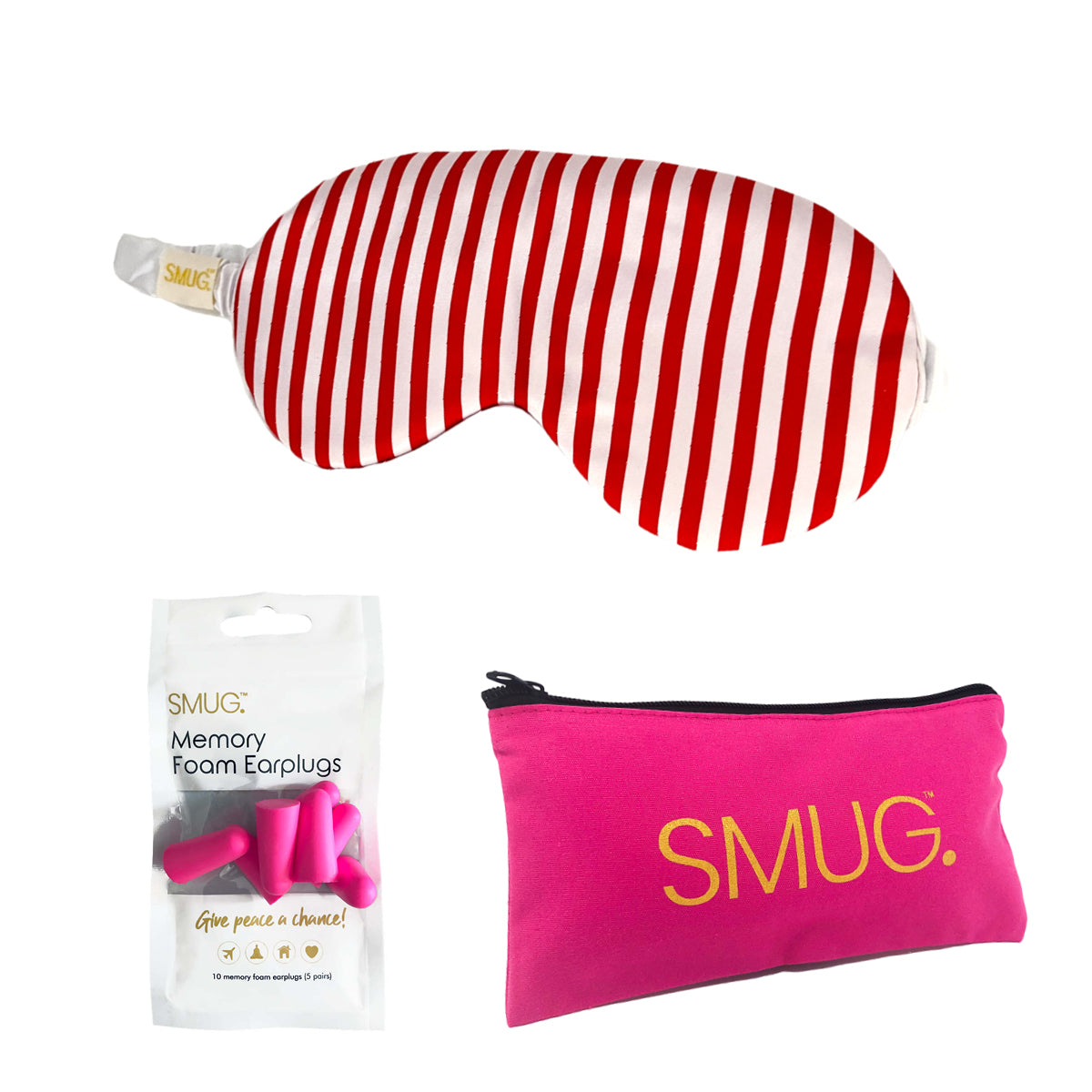 Satin Sleep Mask - Candy Cane Print