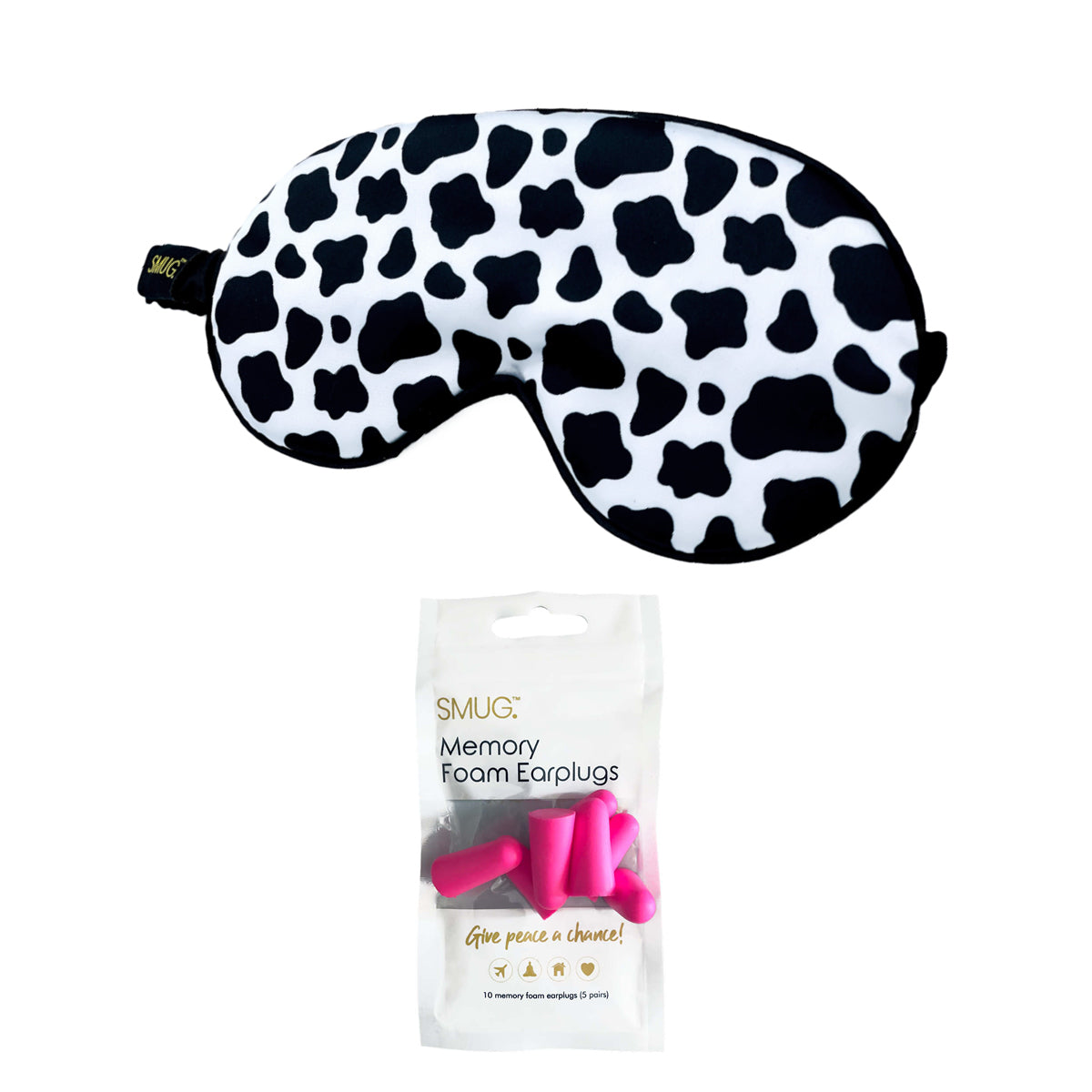 Satin Sleep Mask - Cow Print