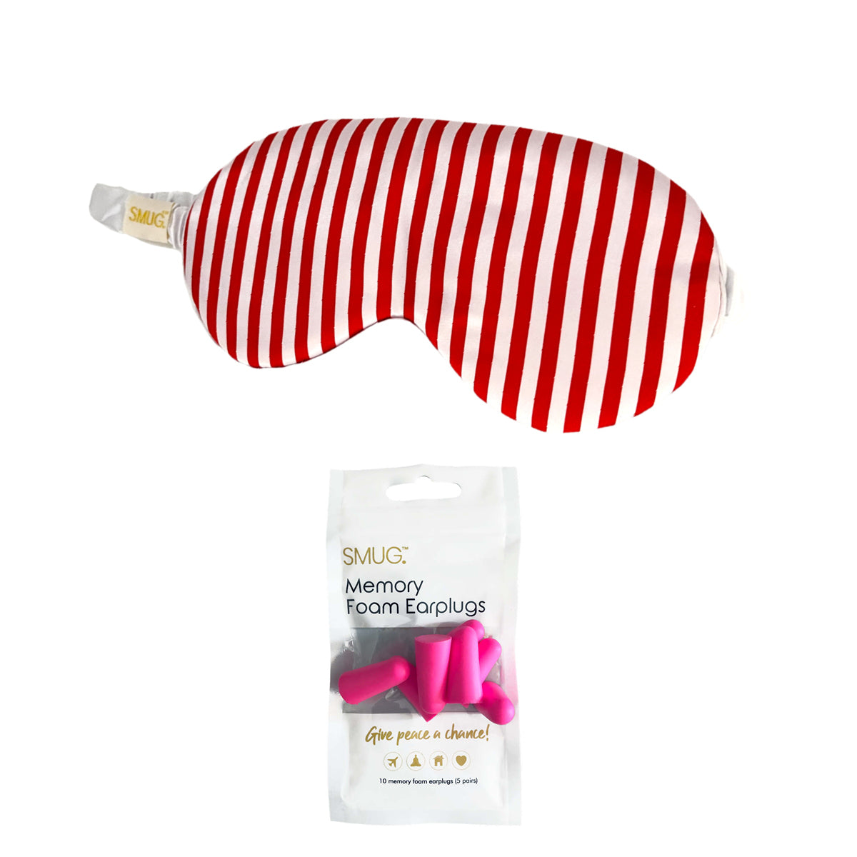 Satin Sleep Mask - Candy Cane Print