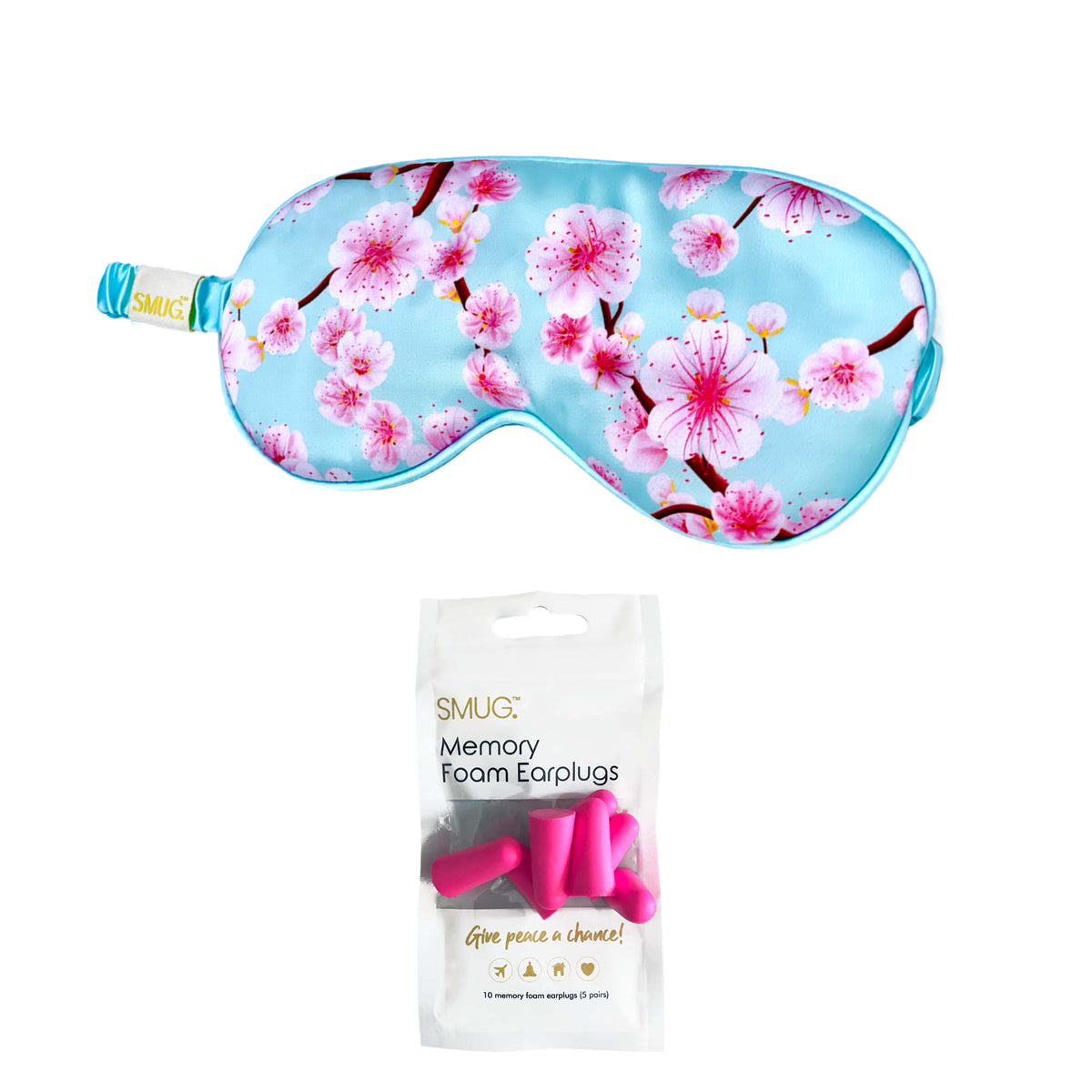 Satin Sleep Mask - Cherry Blossom Print